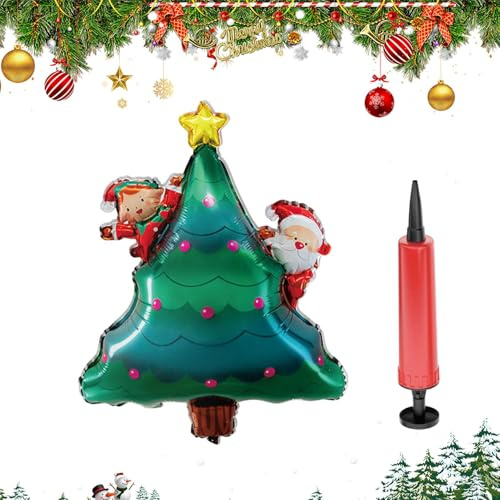 Decoraciones de globos de Navidad, decoración de árbol de Navidad con y papá | Globos inflables independientes para, cumpleaños, Año Nuevo Invierno, Vacaciones festivas