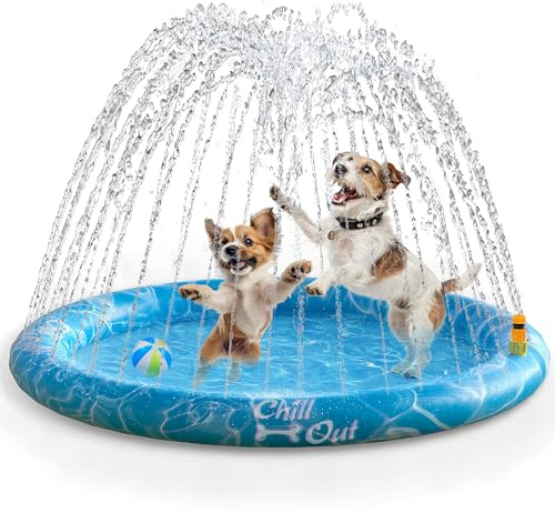 ALL FOR PAWS Dog Large Sprinkler Pad Mat, Outdoor Dog Cooling Splash Water Toys, Outdoor Water Play Sprinkler Mat (S 100CM/40in)