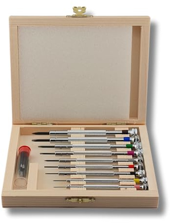 MV - Coffret de 9 tournevis de précision d'horloger, taille de Ø0.60mm à Ø3.00mm - Indispensable pour l'horlogerie, la mécanique de précision, optique