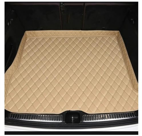 Auto Kofferraummatte Für VW Für Scirocco (2009–2017) Für Sharan (7-Sitzer 2012–2019) Schmutzabweisende Leder-Kofferraummatten Fußmatten Kofferraum(Beige)
