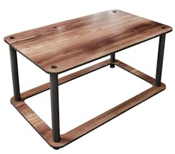 Hanah Home Modern Walnut Coffee Table, 70 x 42 x 38 cm | 100% MDF with Compressed Kraft Legs | Stylish Industrial Design for Living Room & Office