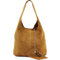 AMBRA Moda Damen Ledertasche Shopper Wildleder Handtasche Schultertasche Beuteltasche WL818 (Orange)