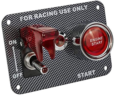 DC12V 20A kippschalter & 50A Zündungsschalter Universal schalter panel für rennwagen schnellstartschalter start-taste mit anzeige (rot)