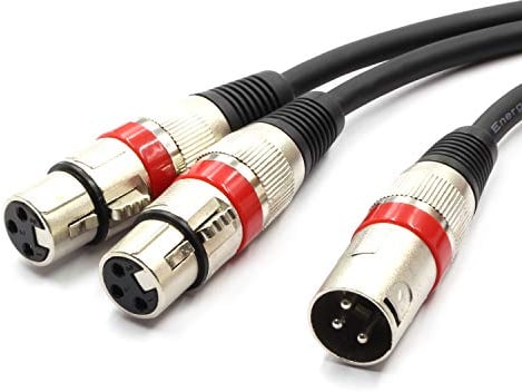 SiYear XLR Y Splitter Cable - XLR Macho a Hembra Dual 3 Pin Patch Y Cable Balanced Microphone Splitter Cord Audio Adapter (50CM/1.5FT)