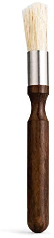 VIENESSO Espresso Reinigungsbürste für die Kaffeemühle, Siebträger oder Espressomaschine - edles Design mit Holzgriff, Pinsel (braun, 16 cm)