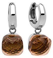 Qudo Firenze Creolen Edelstahl (smoked topaz)