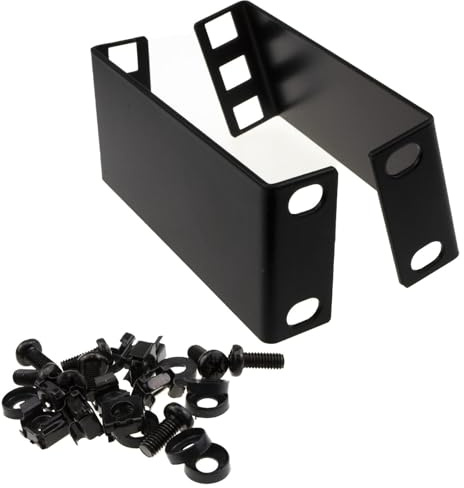 1U Rack Mount Data Cabinet Recessing Bracket with Cage Nuts 100mm Deep