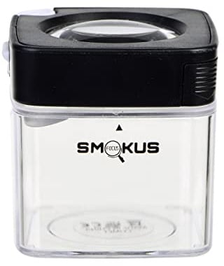 Smokus Focus Comet Infinity Schwarz, luftdichter Aufbewahrungsbehälter, Lupe im Deckel mit USB-C Kabel 1 Stück
