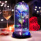 DASIAUTOEM Rose Eternelle sous Cloche, Cadeau pour Saint Valentin, Rose Enchantée La Belle et la Bête,Rose Dôme en Verre avec Lumières LED pour Saint Valentin Maman Femme Petite Amie Anniversaire Deco