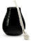 Yerba Mate Tee Set ● Das Original ● Keramik Matebecher + Edelstahl Bombilla (schwarz)