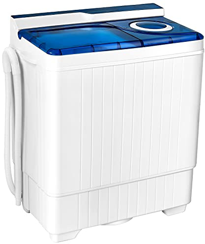 Giantex 10021US-BL-FP Lavadora automática portátil compacta, blanca y azul
