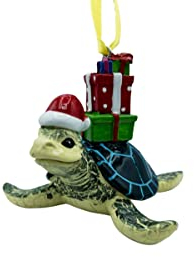 Blue Sea Turtle Beach Ocean Coastal Christmas Tree Hanging Ornament Decoration Decor