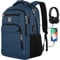 KASIBON Laptop Backpack with USB Charging&Headphone Port,Anti-Theft Business Laptop Backpack with Breathable Padded Shoulder Strap, Water Resistant Computer Rucksack