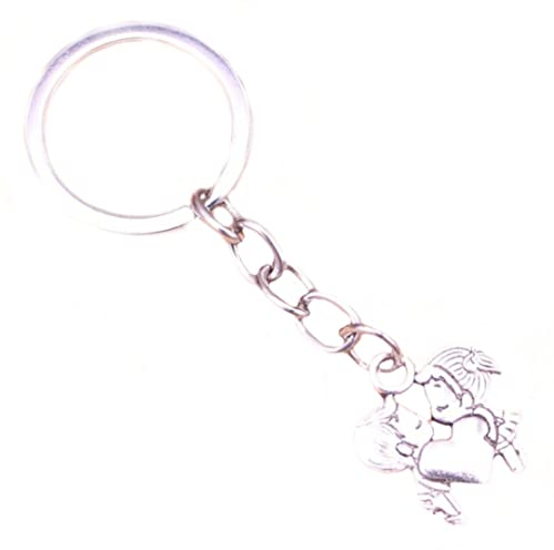Familienkalender Küssendes Paar mit Herz Love Schlüsselanhänger Schlüsselring für Paare/Geliebte | Glück | Geschenk | Damen | Frauen | Mädchen | Jahrestag | Hochzeit | Liebe | Paar mit Herz