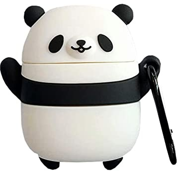 Yatchen Creative Case Compatible with AirPods 1&2, Fun Cute Panda Design Skin Soft Silicone AirPods Cover Case with Keychain Unique Mini Protective Box for AirPods (AirPods 1&2, Hands Up Panda)