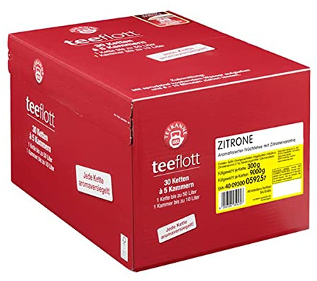 Teekanne teeflott Gro?filterketten (Zitrone) | 30 Ketten ? 5 Kammern (150 ? 10 Liter) | Tee f?r Event & Gastronomie | Gro?e Teebeutel