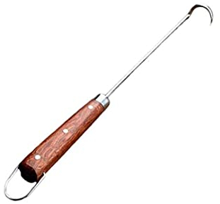 48Cm / 18.89 Barbecue Griller Viande Crochet Manche En Bois BBQ Brochettes Ensemble En Acier Inoxydable BBQ Aiguille Grill Boeuf Poussin Outil Accessoires (1pc)
