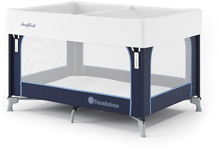 FOUNDATIONS SnugFresh Celebrity klappbares Babybett | Reisebett für Babys mit Matratze & Bezug zusammenklappbar | Beistelbett / Zustellbett geeignet für Hotels