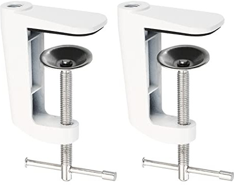 PATIKIL 0.29/M10 Filettatura Foro Scrivania Tavolo Montaggio Morsetto, 2pz Universale Regolabile C Forma Scrivania Morsetto per Microfono Braccio Scrivania Lampade Stand, Bianco
