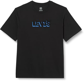Levi's Herren Ss Relaxed Fit Tee T-Shirt,Headline Drop Shadow Caviar,XS