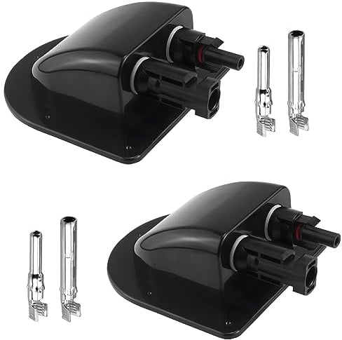 2 Pcs Pasacables Placa Solar Cable IP68 Impermeable ABS Doble Entrada para Cable de Diámetro 6-12 mm para Paneles Solares de Barcos Yates Techo de RV de Caravana Negro