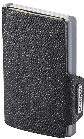 MONDRAGHI Miniwallet in Vera Pelle Leggero e Tascabile. Portafoglio Slim per Carte di Credito Banconote Monete Tessere e Documenti Modello Basic Outlet Forest per Uomo e Donna