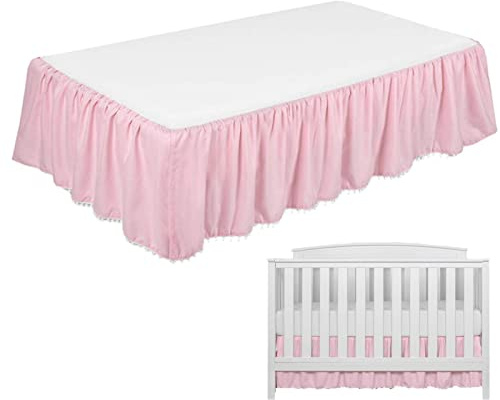 Genikeer Kinderbett-Rock | Rüschenbett Rock | Krippenrock Mit Rüschen | Mikrofaser-Kinderbett-Röcke | Baby Kinder Kinderbett Bett Rock | Krippe Rock Für Babys, Jungen, Mädchen