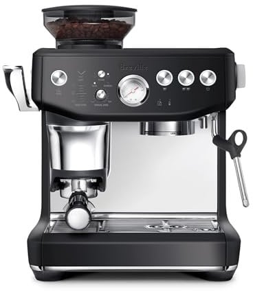 Breville BES876BTR Espresso Machine with Grinder and Milk Frother, Espresso Machine with Steam Support, Cappuccino and Latte for Household, Black Truffle