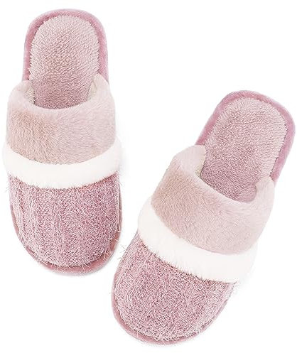 MAXTOP Pantuflas Suaves de Peluche para Mujer con Acogedora Espuma de Memoria Pantuflas para Interiores y Exteriores Regalos Creativos Mujer Hombre