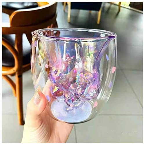 Taza De Café Doble taza creativa gato garra taza oso perro animal lindo gato leche jugo taza taza de cristal taza de café taza casera oficina café regalo for el festival Tazas De Café Con Leche ( Colo