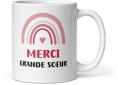 Mug merci grande soeur arc-en-ciel tasse grande sœur femme
