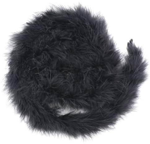Wisafory Federboa 2M Flauschige Feder Girlande Federschal Federboa zum Basteln Nähen Feder Boa Kostüm Zubehör für Hochzeit Karneval Mottoparty Weihnachten Party Dekoration Schwarz