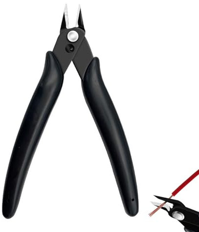 1 Black Wire Cutters,Heavy-Duty Precision Side Cutter,Electrical Pliers for Wire,Cable,Jewelry Crafting,Flush Cut,Small Tool. Tool Snips Beading Wire Small Cutters Cable Organizer Cable