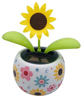 Solar Wackelblumen Wackelfigur Blume,Solar Tanzende Blume Solarblume Auto Armaturenbrett Dekoration Innenraum Zubehör Solarblume Dekofigur für Schreibtisch Schlafzimmer Kinderspielzeug Geschenke