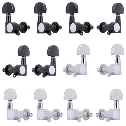12 clavijas de afinación selladas para guitarra, afinadores de guitarra, clavijas de afinación selladas, afinadores sellados para guitarra eléctrica, juego de cabezales de máquina para Fender