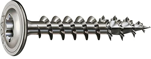 SPAX Wirox Wood Screw Flat Head 6.0 x 80 VG Torx 30 Silver with Rating
