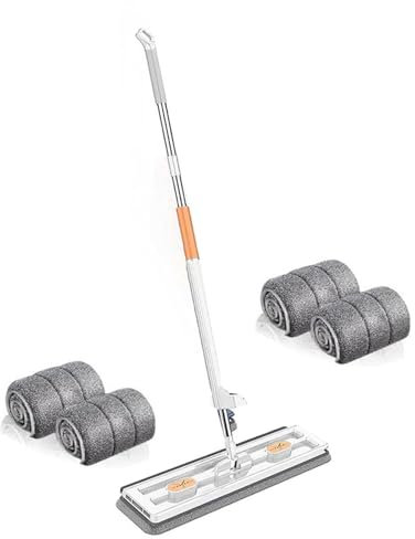 Illkjasfc Mopa plana para limpieza de suelos, juego de fregona súper absorbente, herramienta de limpieza sin esfuerzo