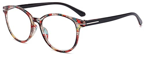 JIEYUZYUO Computer-Lesebrille Mit Blaulichtfilter, Lesebrille Mit Rundem Rahmen Und Federscharnier Für Männer Und Frauen/Yellow/2.5