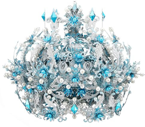 Piececool Rompecabezas 3D de metal de cristal de hielo, rompecabezas de metal 3D joyas, modelo colección para acero inoxidable 340, regalo de cumpleaños, kit de maqueta para adultos
