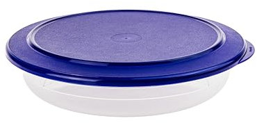 Generisch TW Tafelperle Schüssel 1,3 l flach transparent Blau Servierschüssel Salatschüssel (inkl. 1x Magnet-Tier)