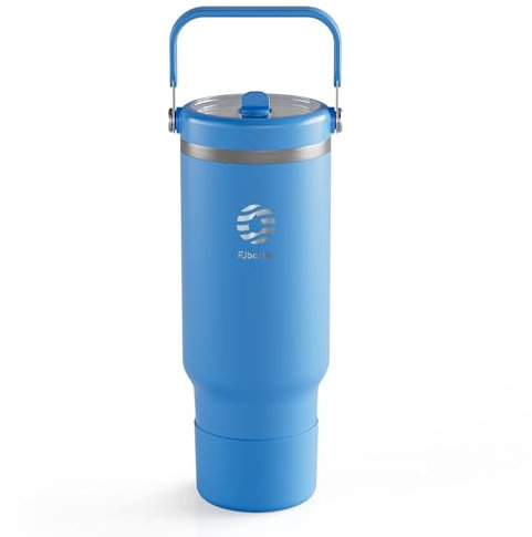 Fjbottle Taza térmica con Pajita 1200ML - Antifugas Botella Agua Acero Inoxidable Sin BPA - Vaso Termo cafe Tumbler