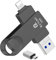 [Ohne APP] USB Stick für lPhone,Ryican 256GB Speicherstick USB Handy 4 in 1 USB C Stick mit Passwortschutz USB 3.0 Externer Speicher für iOS/Smartphone/Pad/OTG Android/PC/Tablet,Schwarz
