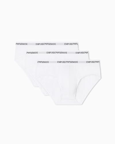 Emporio Armani Man's Core Logoband 3-Pack Slip, Weiß, M