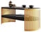 Mirjan24 Couchtisch mit Ablage Fahugin I, Ovale Form, Beine aus Metall, Kaffeetisch, Wohnzimmertische, Beistelltisch, Sofatisch, Teetisch (Schwarz Molet, Gold)
