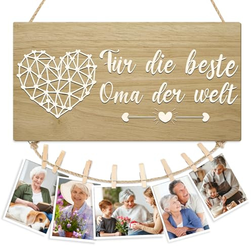 KAIRNE „Beste Oma der Welt Holzschild Herz Geschenk Geburtstag Muttertag
