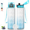 Botella Agua, Botella de Agua 1l con Filtro, Cantimplora Infantil a Prueba de Fugas, Fácil de Transportar, Cantimplora Reutilizable con Eslogan Motivacional, para la Escuela, Oficina, Camping, Gym