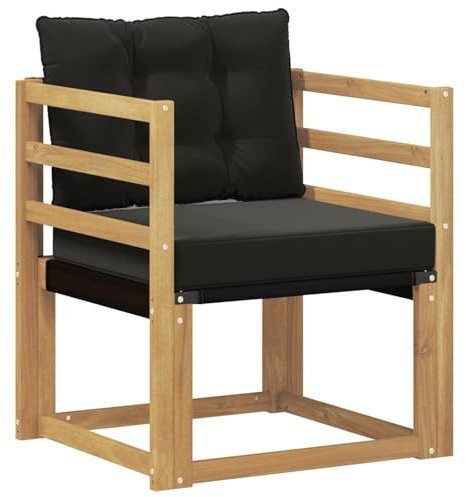 vidaXL Outdoor-Sofa Massives Akazienholz und Textilene Weiß, Balkon Garten Sofa, rechteckige Garten-Lounge Sitzgruppe, strapazierfähige Möbel für entspannte Terrassenstunden