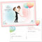 beriluDesign Ballonflugkarten zur Hochzeit - 50 Stück – gelochte, leichte Ballonkarten mit Brautpaar-Motiv für Luftballons