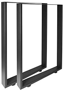U-Tischbeine Metalltischbeine Tischgestell Industriedesign klar lackiert oder schwarz (430 x 400mm)
