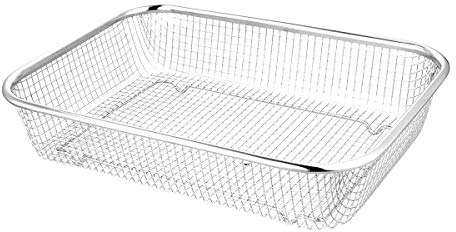 YARNOW Hohe Qualität 1PC Rechteck verdickter Edelstahl-Abflusskorb Sieb Obst- und Gemüsekorb Mehrzweck-Abflusskorb für die Wohnküche (Größe , 30x22x6cm)